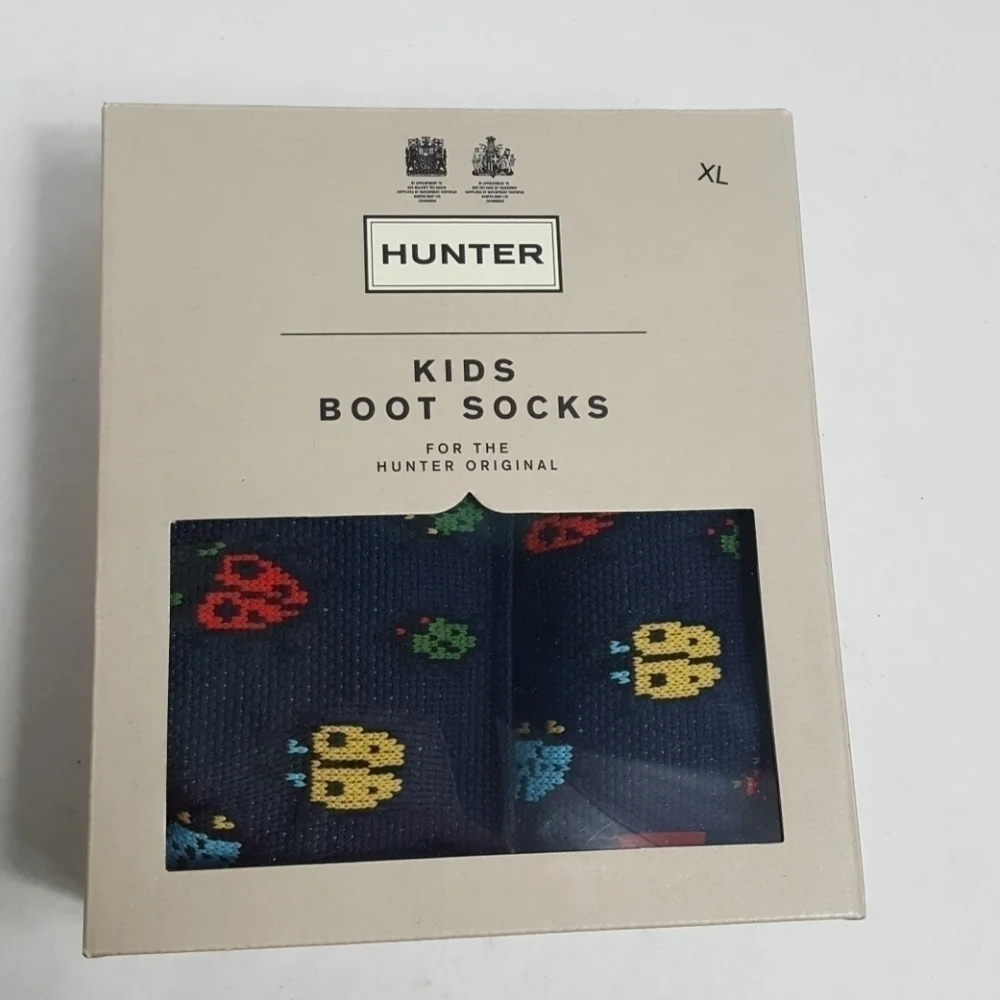 NWT Hunter Boot Socks Ladybird print kids XL Ladybugs Fleece Youth 3-5 NIB
